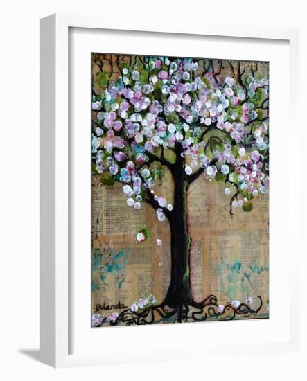 Spring Tree Mixed Media Art Painting Seasonal-Blenda Tyvoll-Framed Art Print