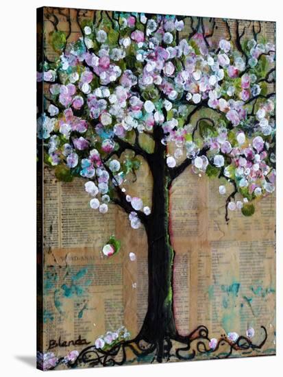 Spring Tree Mixed Media Art Painting Seasonal-Blenda Tyvoll-Stretched Canvas