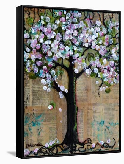 Spring Tree Mixed Media Art Painting Seasonal-Blenda Tyvoll-Framed Stretched Canvas