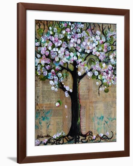 Spring Tree Mixed Media Art Painting Seasonal-Blenda Tyvoll-Framed Art Print