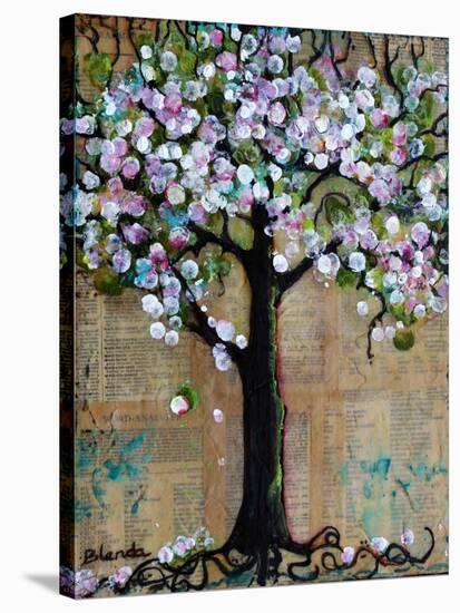 Spring Tree Mixed Media Art Painting Seasonal-Blenda Tyvoll-Stretched Canvas