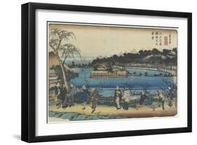 Spring View of Benzai-Ten Shrine at the Shinobazu Pond in Edo, C. 1830-1844-Keisai Eisen-Framed Giclee Print