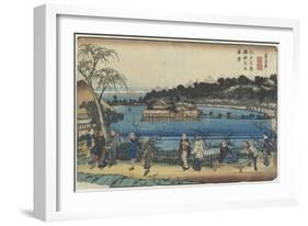 Spring View of Benzai-Ten Shrine at the Shinobazu Pond in Edo, C. 1830-1844-Keisai Eisen-Framed Giclee Print