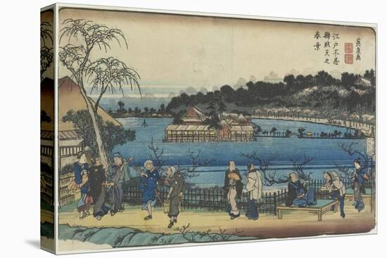 Spring View of Benzai-Ten Shrine at the Shinobazu Pond in Edo, C. 1830-1844-Keisai Eisen-Stretched Canvas