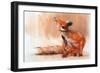 Spring Vixen, 2022, (pastel on paper)-Mark Adlington-Framed Giclee Print