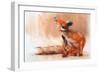 Spring Vixen, 2022, (pastel on paper)-Mark Adlington-Framed Giclee Print