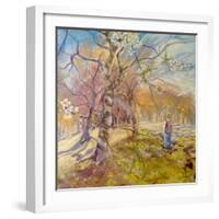 Spring Walk Under The Blossoms-Mary Smith-Framed Giclee Print