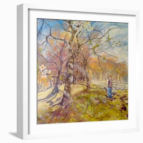 Spring Walk Under The Blossoms-Mary Smith-Framed Giclee Print