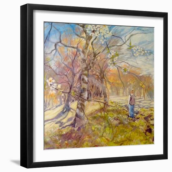 Spring Walk Under The Blossoms-Mary Smith-Framed Premium Giclee Print