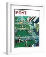 "Spring Yardwork" Saturday Evening Post Cover, May 18, 1957-Thornton Utz-Framed Giclee Print