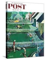 "Spring Yardwork" Saturday Evening Post Cover, May 18, 1957-Thornton Utz-Stretched Canvas