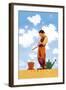 Spring-Maxfield Parrish-Framed Art Print