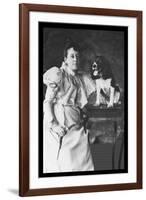 Springer Spaniel and Woman-null-Framed Art Print