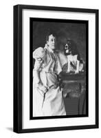 Springer Spaniel and Woman-null-Framed Art Print