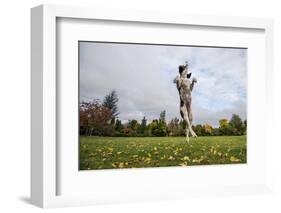 Springer Spaniel leaping for treat, United Kingdom, Europe-John Alexander-Framed Photographic Print