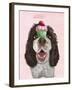 Springer Spaniel with Cupcake-Fab Funky-Framed Art Print