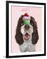 Springer Spaniel with Cupcake-Fab Funky-Framed Art Print