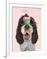 Springer Spaniel with Cupcake-Fab Funky-Framed Art Print