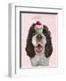 Springer Spaniel with Cupcake-Fab Funky-Framed Art Print