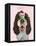 Springer Spaniel with Cupcake-Fab Funky-Framed Stretched Canvas