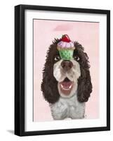 Springer Spaniel with Cupcake-Fab Funky-Framed Art Print