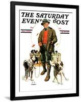 "Springer Spaniels," Saturday Evening Post Cover, November 1, 1930-J.F. Kernan-Framed Giclee Print