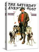 "Springer Spaniels," Saturday Evening Post Cover, November 1, 1930-J.F. Kernan-Stretched Canvas