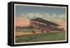 Springfield, IL - State Fair Grounds Horse Racing-Lantern Press-Framed Stretched Canvas