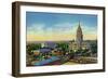 Springfield, Illinois, Aerial View of the State Capitol, Supreme Court Bldg, Centennial Bldg-Lantern Press-Framed Art Print