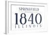 Springfield, Illinois - Established Date (Blue)-Lantern Press-Framed Art Print