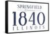 Springfield, Illinois - Established Date (Blue)-Lantern Press-Framed Stretched Canvas