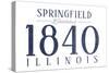 Springfield, Illinois - Established Date (Blue)-Lantern Press-Stretched Canvas
