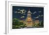 Springfield, Illinois, Exterior View of the State Capitol Building at Night-Lantern Press-Framed Art Print