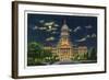 Springfield, Illinois, Exterior View of the State Capitol Building at Night-Lantern Press-Framed Art Print