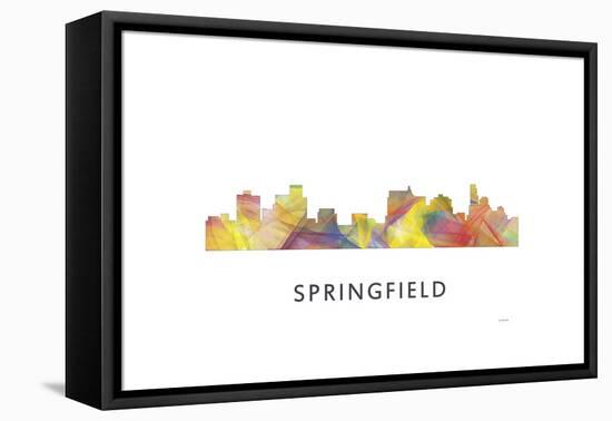 Springfield Illinois Skyline-Marlene Watson-Framed Stretched Canvas