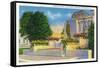 Springfield, Illinois, View of the Lincoln Statue on the State Capitol Grounds-Lantern Press-Framed Stretched Canvas