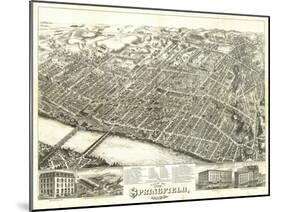 Springfield, Massachusetts - Panoramic Map-Lantern Press-Mounted Art Print