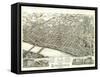 Springfield, Massachusetts - Panoramic Map-Lantern Press-Framed Stretched Canvas