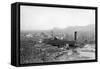 Springfield, OR Town View and Lumber Mills Photograph - Springfield, OR-Lantern Press-Framed Stretched Canvas