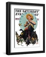 "Springtime, 1927" Saturday Evening Post Cover, April 16,1927-Norman Rockwell-Framed Giclee Print