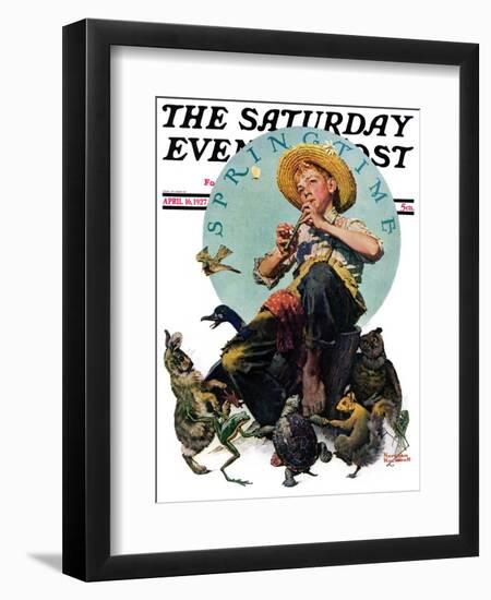 "Springtime, 1927" Saturday Evening Post Cover, April 16,1927-Norman Rockwell-Framed Giclee Print