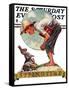 "Springtime, 1935 boy with bunny" Saturday Evening Post Cover, April 27,1935-Norman Rockwell-Framed Stretched Canvas