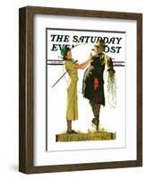 "Springtime, 1936" Saturday Evening Post Cover, April 25,1936-Norman Rockwell-Framed Giclee Print