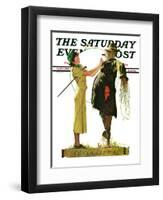 "Springtime, 1936" Saturday Evening Post Cover, April 25,1936-Norman Rockwell-Framed Giclee Print