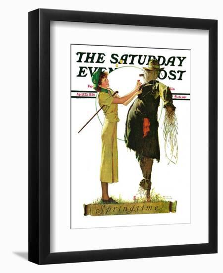 "Springtime, 1936" Saturday Evening Post Cover, April 25,1936-Norman Rockwell-Framed Giclee Print