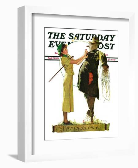 "Springtime, 1936" Saturday Evening Post Cover, April 25,1936-Norman Rockwell-Framed Giclee Print