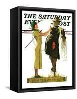 "Springtime, 1936" Saturday Evening Post Cover, April 25,1936-Norman Rockwell-Framed Stretched Canvas