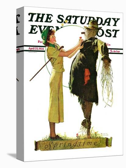 "Springtime, 1936" Saturday Evening Post Cover, April 25,1936-Norman Rockwell-Stretched Canvas