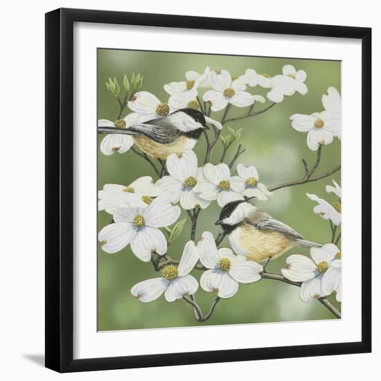 Springtime and Chickadees-William Vanderdasson-Framed Premium Giclee Print