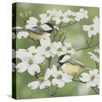 Springtime and Chickadees-William Vanderdasson-Stretched Canvas